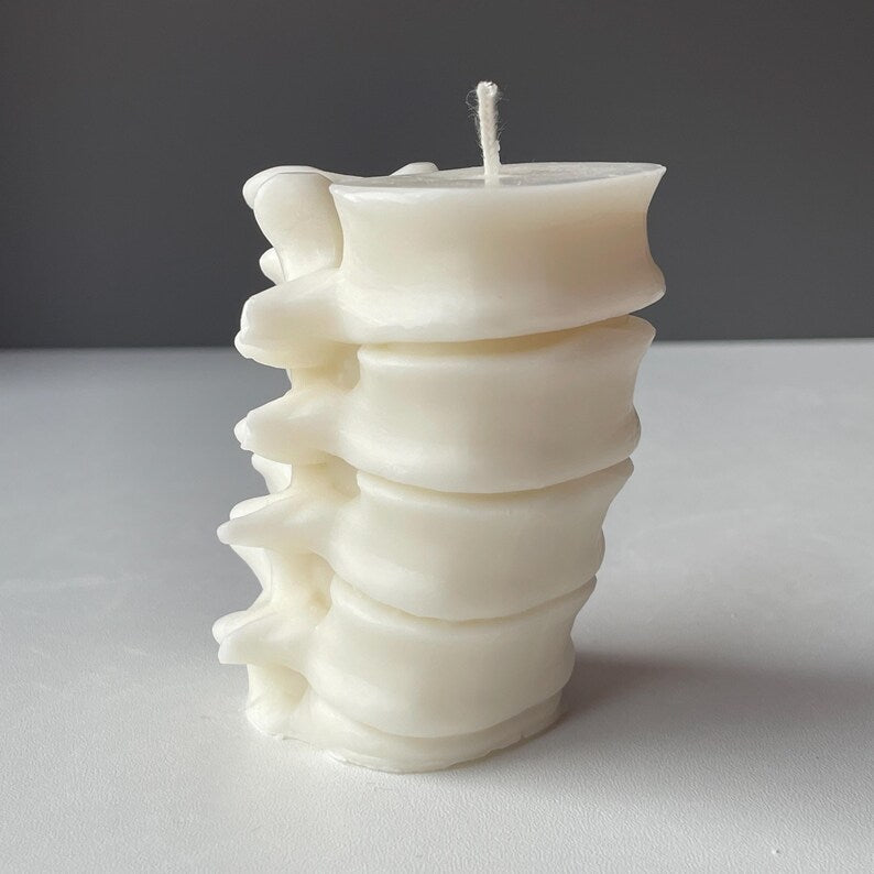 Gothic Spine Candle Tall and Short | Anatomical Decor | Dark Home Accents | Curiosity Cabinet Decor | Handmade Sculptural Candle