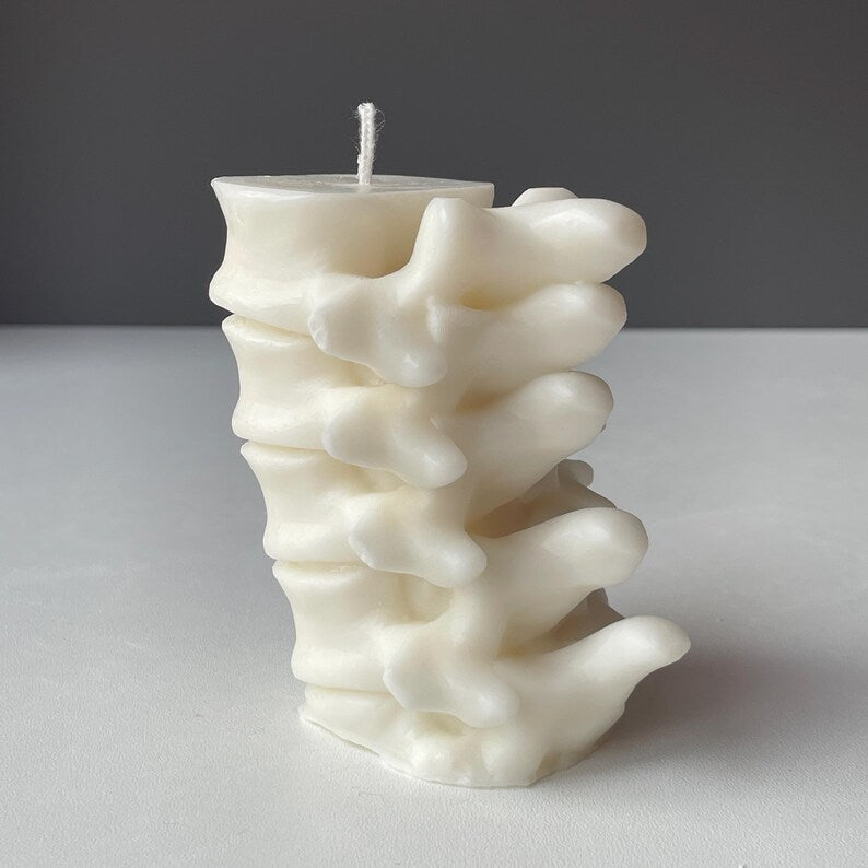 Gothic Spine Candle Tall and Short | Anatomical Decor | Dark Home Accents | Curiosity Cabinet Decor | Handmade Sculptural Candle