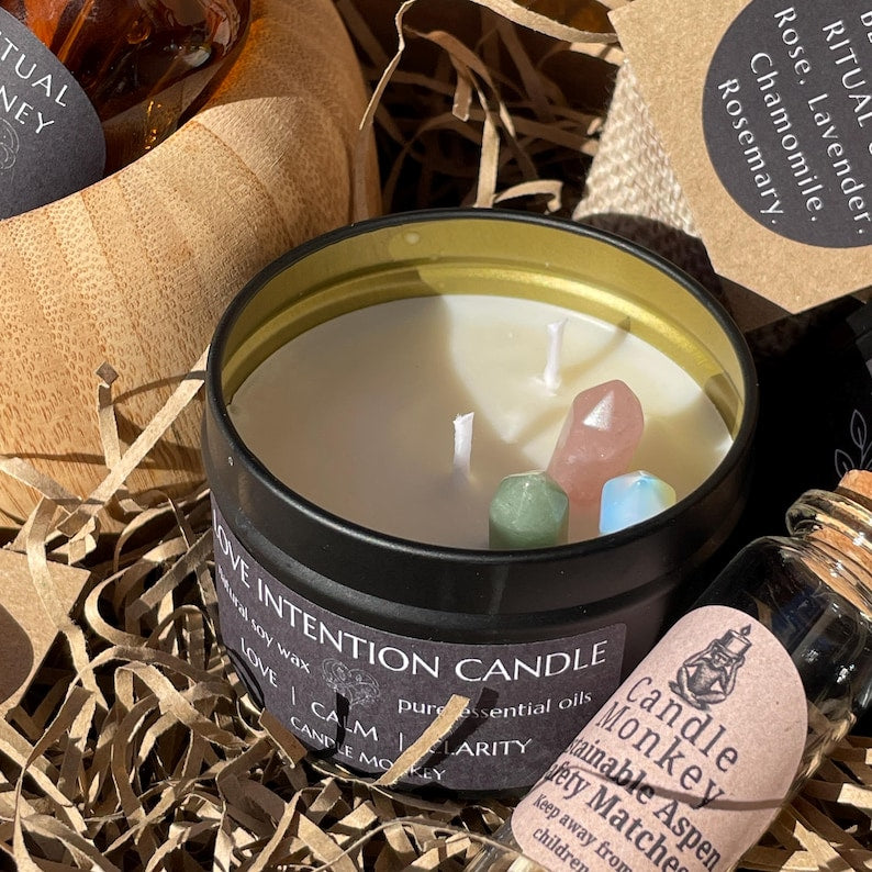 Sacred Union Ritual Kit – Engagement and Wedding Gift | Betrothal Shared Love Ritual Kit with Herbs, Rose Quartz, Candle and Guided Blessing