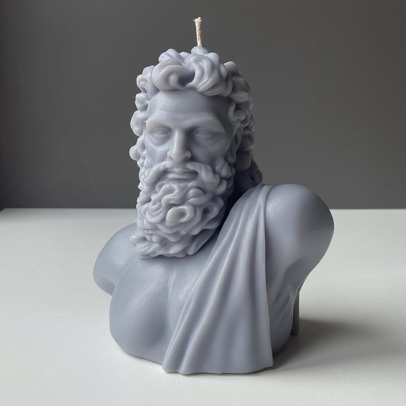 Zeus Jupiter God Large 700g Candle Thunder and Sky Handmade Greek & Roman Mythology Decor Free UK Post