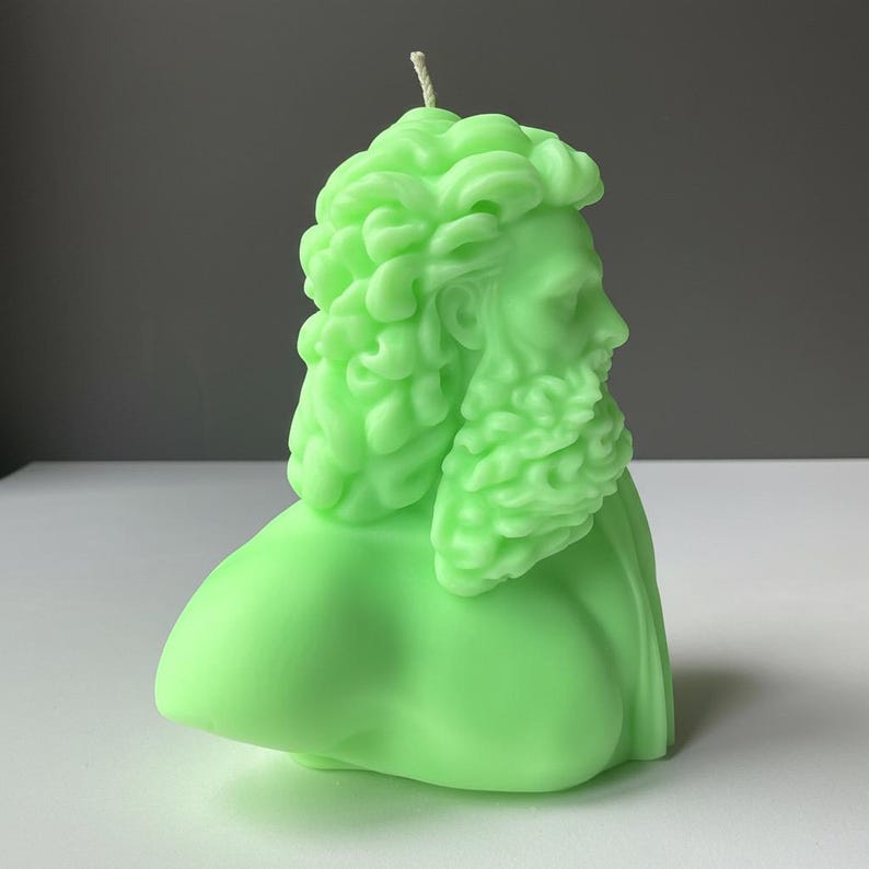 Zeus Jupiter God Large 700g Candle Thunder and Sky Handmade Greek & Roman Mythology Decor Free UK Post