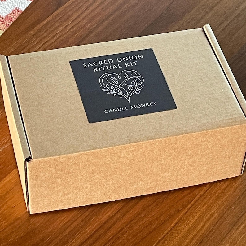 Sacred Union Ritual Kit – Engagement and Wedding Gift | Betrothal Shared Love Ritual Kit with Herbs, Rose Quartz, Candle and Guided Blessing