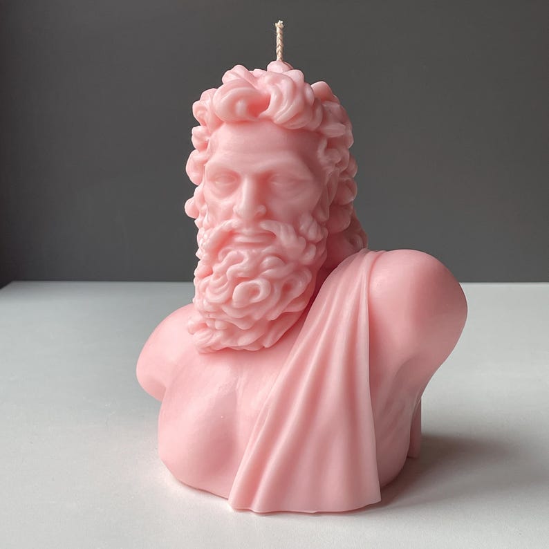 Zeus Jupiter God Large 700g Candle Thunder and Sky Handmade Greek & Roman Mythology Decor Free UK Post