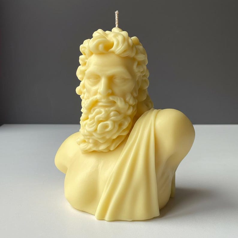 Zeus Jupiter God Large 700g Candle Thunder and Sky Handmade Greek & Roman Mythology Decor Free UK Post