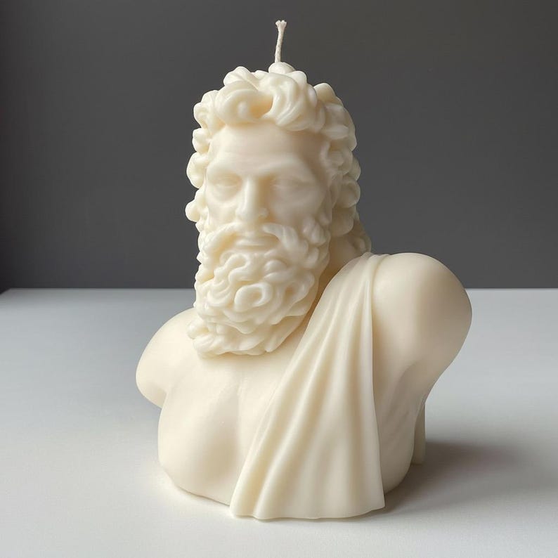 Zeus Jupiter God Large 700g Candle Thunder and Sky Handmade Greek & Roman Mythology Decor Free UK Post