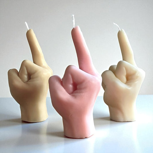 Middle Finger Candle – Funny Rude Swear Gift –Cheeky Home Décor – Novelty Adult Humour Present | Custom Fragrance & Colour | Free UK Post
