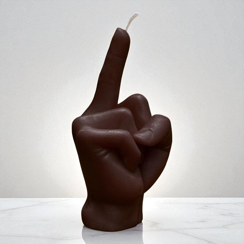 Middle Finger Candle – Funny Rude Swear Gift –Cheeky Home Décor – Novelty Adult Humour Present | Custom Fragrance & Colour | Free UK Post