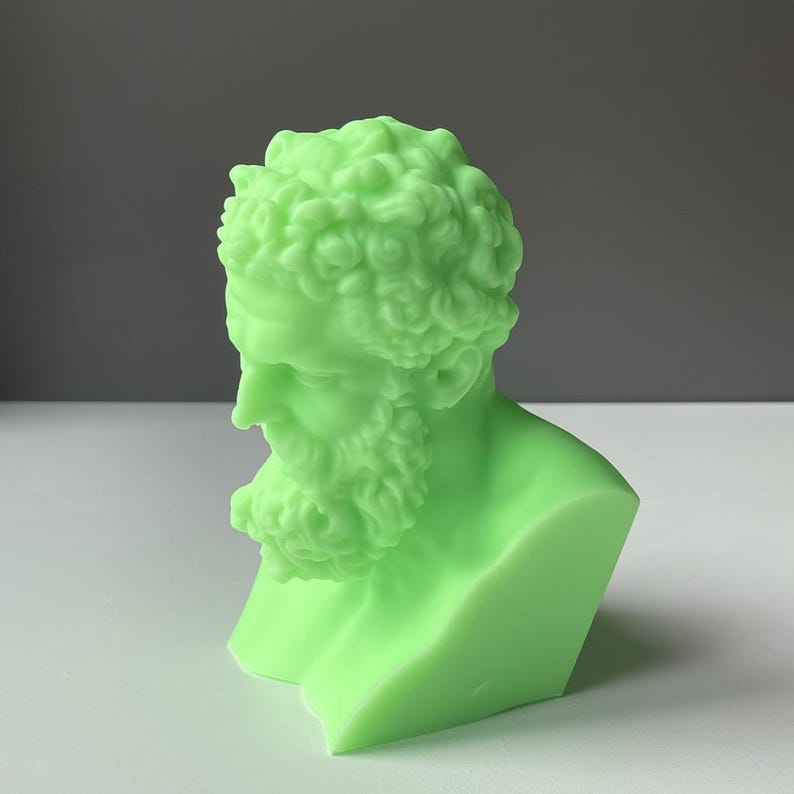 Hercules / Heracles Ripped Skull Face Handmade Gothic Myth Large Candle Free UK Post