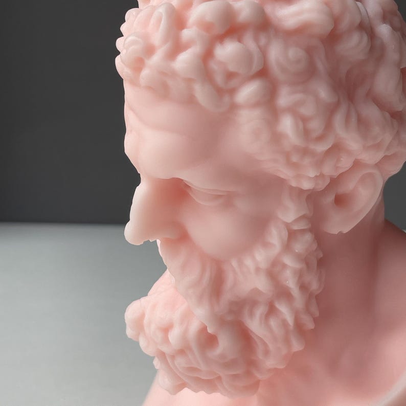 Hercules / Heracles Ripped Skull Face Handmade Gothic Myth Large Candle Free UK Post