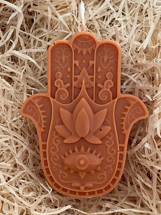 Hand Made Lips, Hamsa Hand, Alpaca, Skull, Abstract Pleated Terracotta Candles Choose Fragrance / Essential Oil. Free UK Post