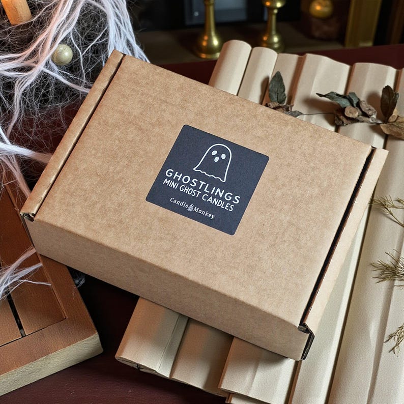 Ghostlings – Set of 6 Mini Ghost Candles | Pumpkin Spice, Decayed Rose or Haunting Flame. Free delivery to UK