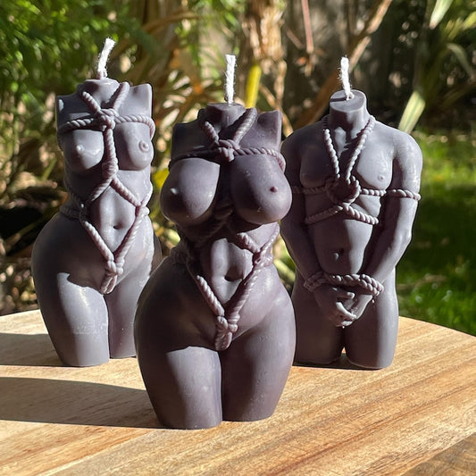 Wax Play Black Velvet Sexy Bondage God /  Goddess Melting Body Candle Sensual Gift Free UK Post