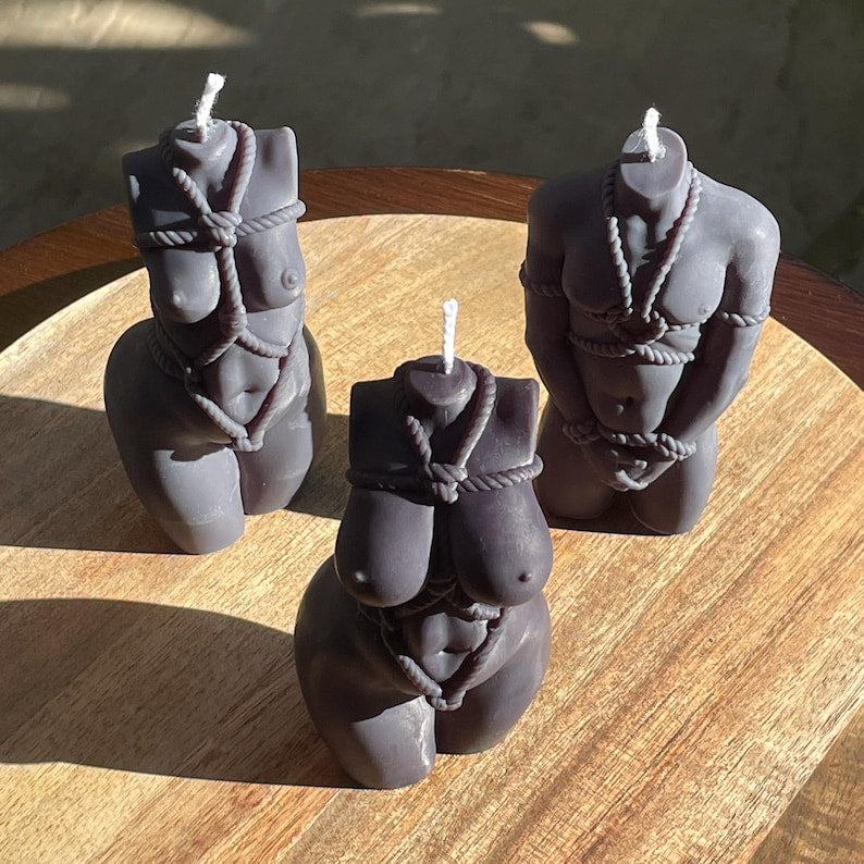Wax Play Black Velvet Sexy Bondage God /  Goddess Melting Body Candle Sensual Gift Free UK Post