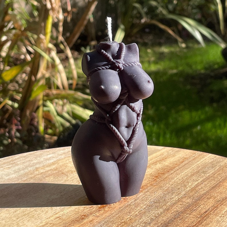 Wax Play Black Velvet Sexy Bondage God /  Goddess Melting Body Candle Sensual Gift Free UK Post