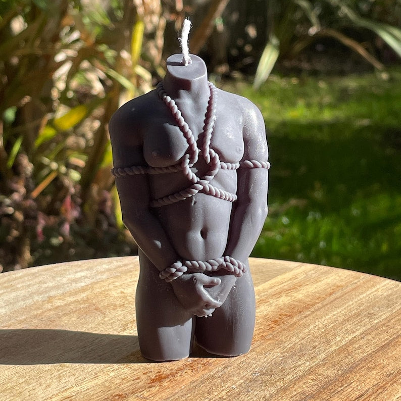 Wax Play Black Velvet Sexy Bondage God /  Goddess Melting Body Candle Sensual Gift Free UK Post