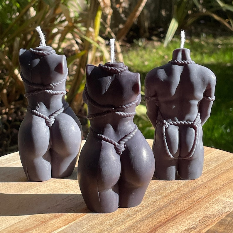 Wax Play Black Velvet Sexy Bondage God /  Goddess Melting Body Candle Sensual Gift Free UK Post
