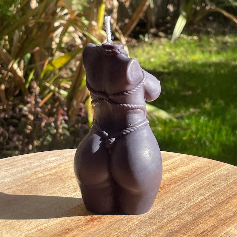 Wax Play Black Velvet Sexy Bondage God /  Goddess Melting Body Candle Sensual Gift Free UK Post