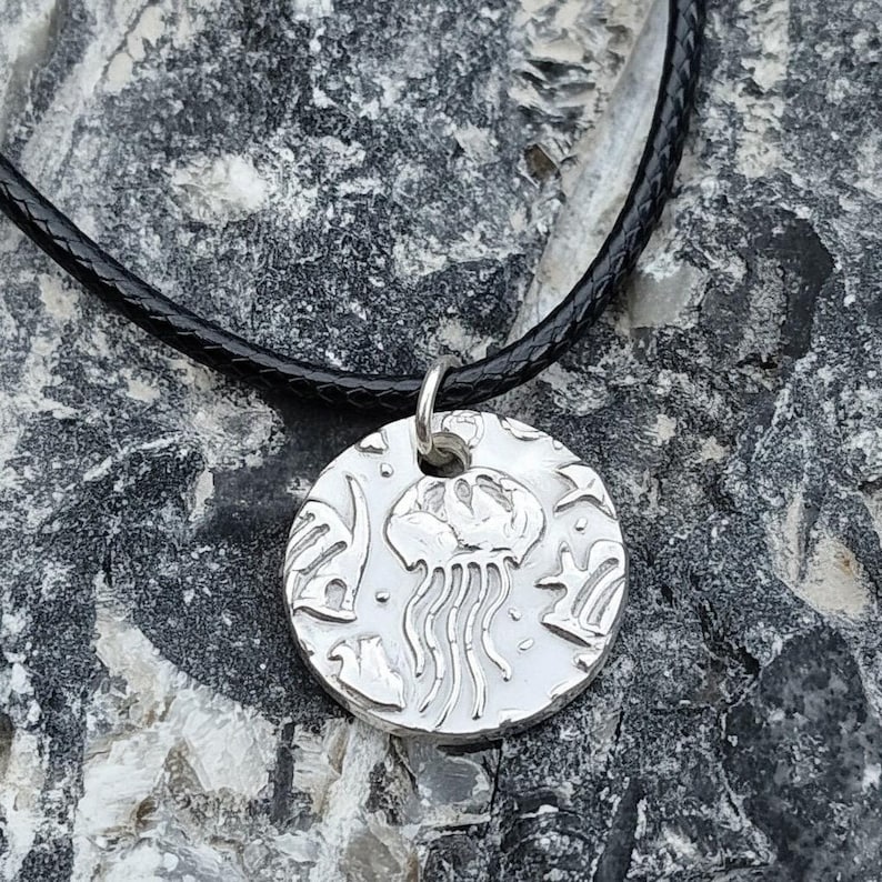 White Boar Forge Aurelia Jellyfish Pendant Necklace Handmade 925 Sterling Silver – Beach Lover,  Ocean Themed Jewellery