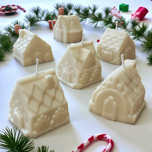 Christmas Village Candles – 1, 3 or 6 Handmade Soy Wax Cottages | Cosy Festive Fragrance | Winter Wonderland Table Or Fireplace Décor