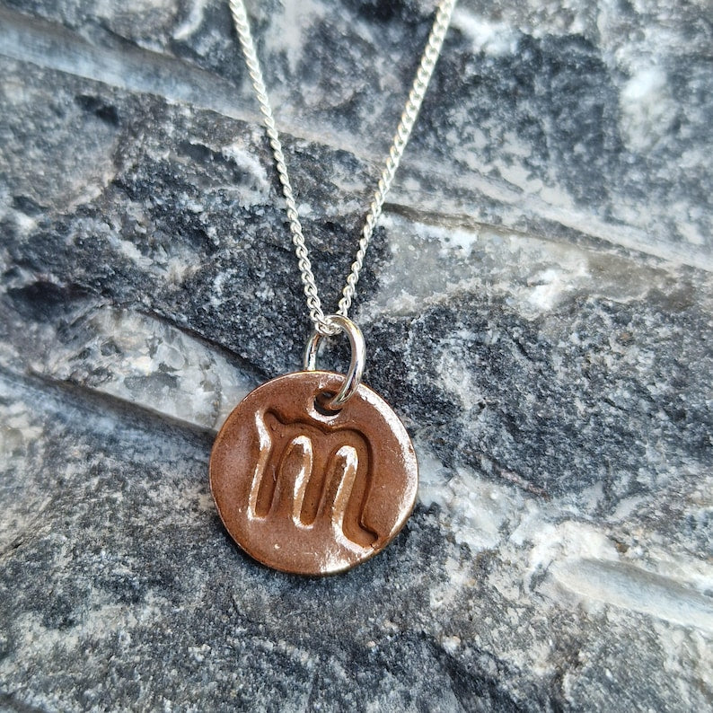 White Boar Forge Handmade Pure Copper & Sterling Silver Zodiac Necklace | All 12 Star Signs | Raw Copper Astrology Pendant | Handcrafted Sun Sign Talisman