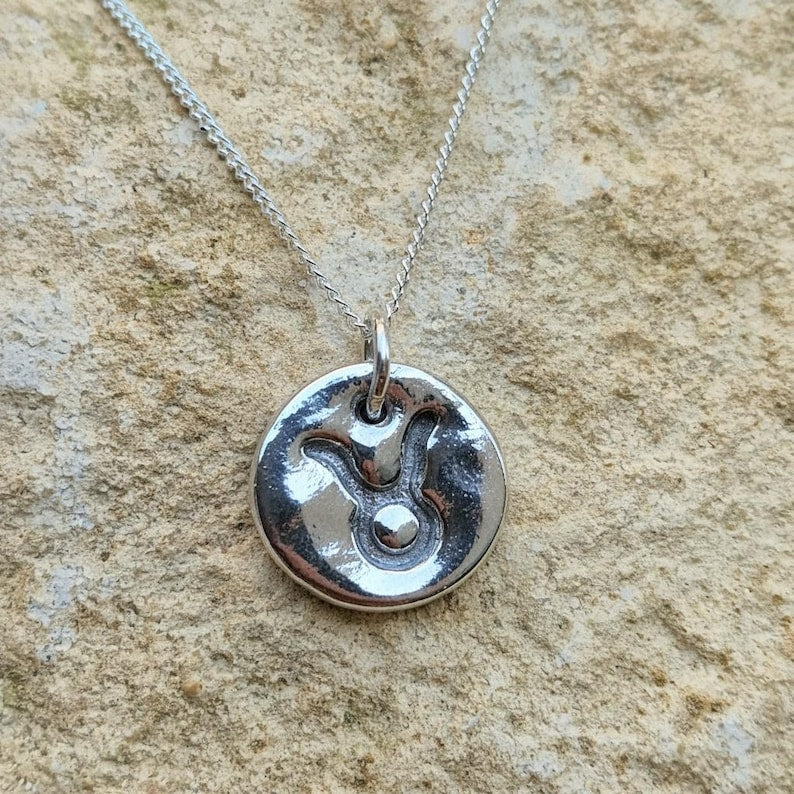 White Boar Forge Handmade Sterling Silver Zodiac Necklace | All 12 Star Signs | 925 Astrology Pendant | Handcrafted Sun Sign Talisman