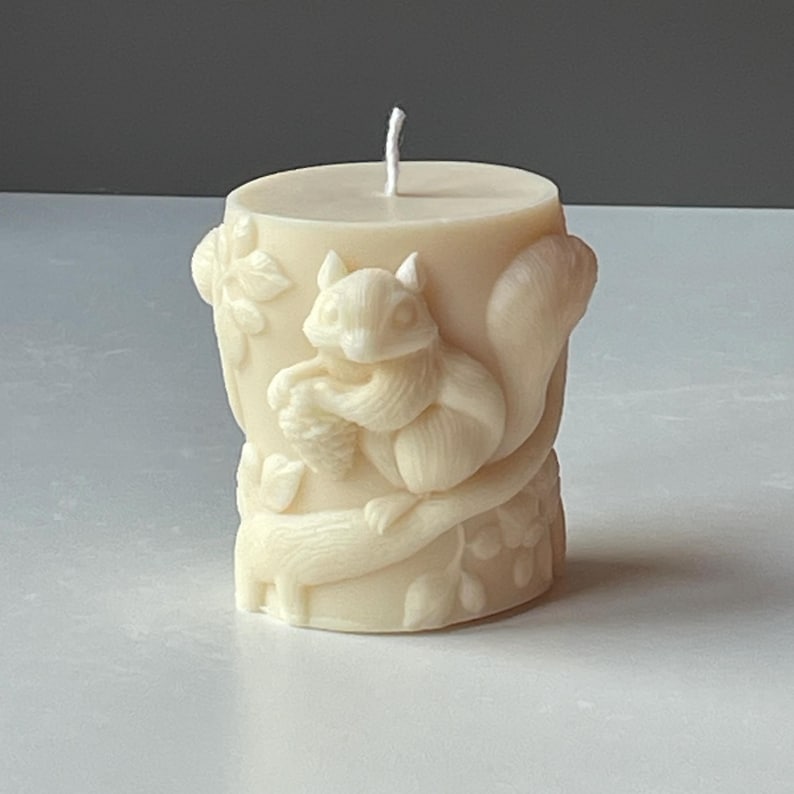 Squirrel Candle – Spring Woodland Figure | Soy Wax Handmade in Leicestershire Free Post To UK