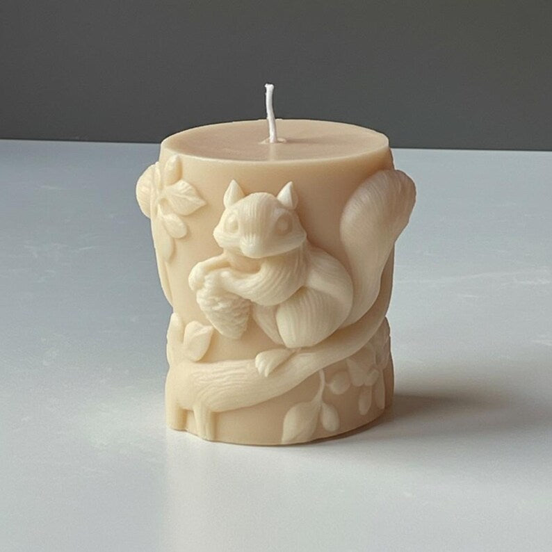 Squirrel Candle – Spring Woodland Figure | Soy Wax Handmade in Leicestershire Free Post To UK