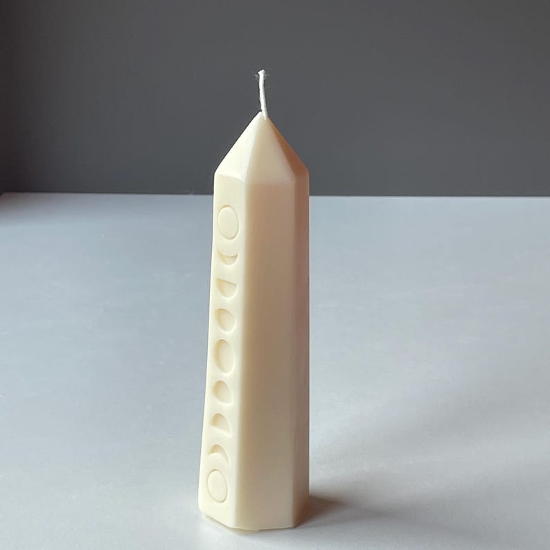 Celestial Prism Candle – Moon Phases Soy Wax Candle, Ambient Glow for Home. Handmade in Leicestershire