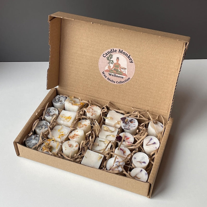 Wellness Collection Of 16 Wax Melts or 24 Wax melts. Pure Essential Oils and Botanicals No Colour Or Artificial Fragrances. Free UK Post