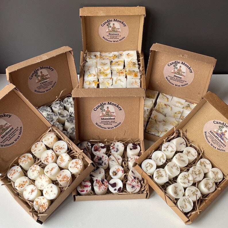 Wellness Collection Of 16 Wax Melts or 24 Wax melts. Pure Essential Oils and Botanicals No Colour Or Artificial Fragrances. Free UK Post