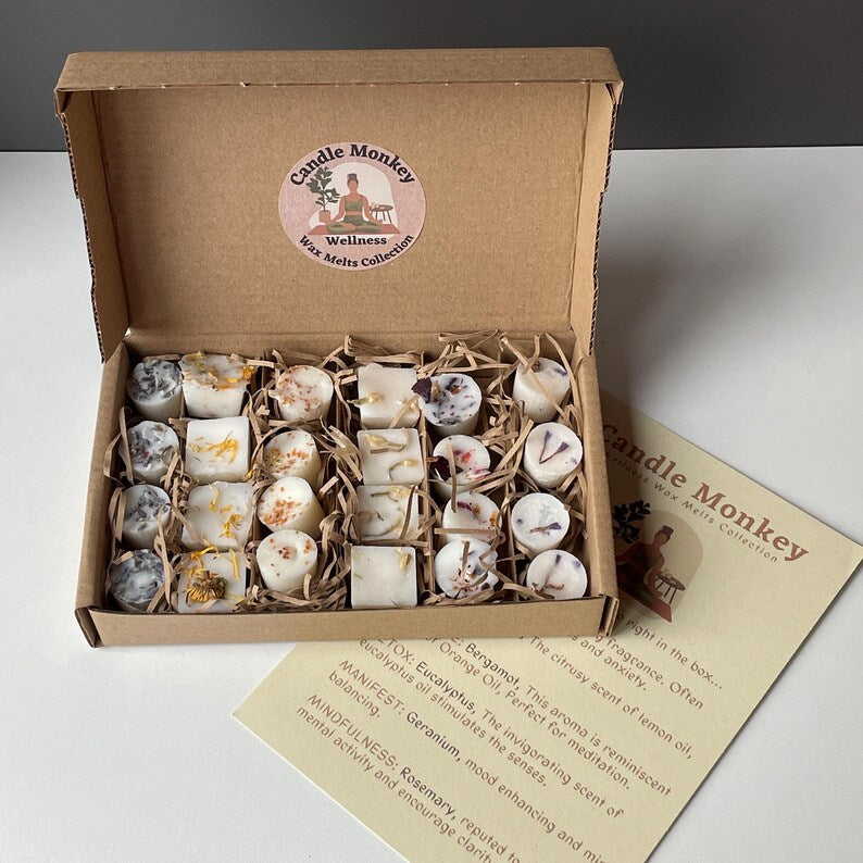 Wellness Collection Of 16 Wax Melts or 24 Wax melts. Pure Essential Oils and Botanicals No Colour Or Artificial Fragrances. Free UK Post