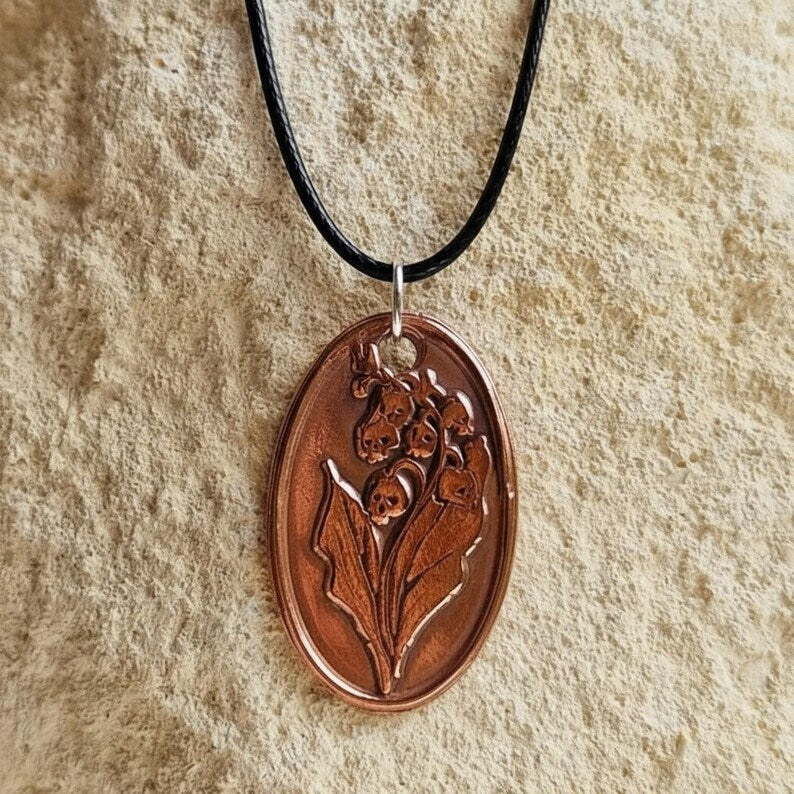 White Boar Forge Belladonna Pendant - Handmade Gothic Botanical Necklace in Copper & Sterling Silver, Dark Nature Jewellery