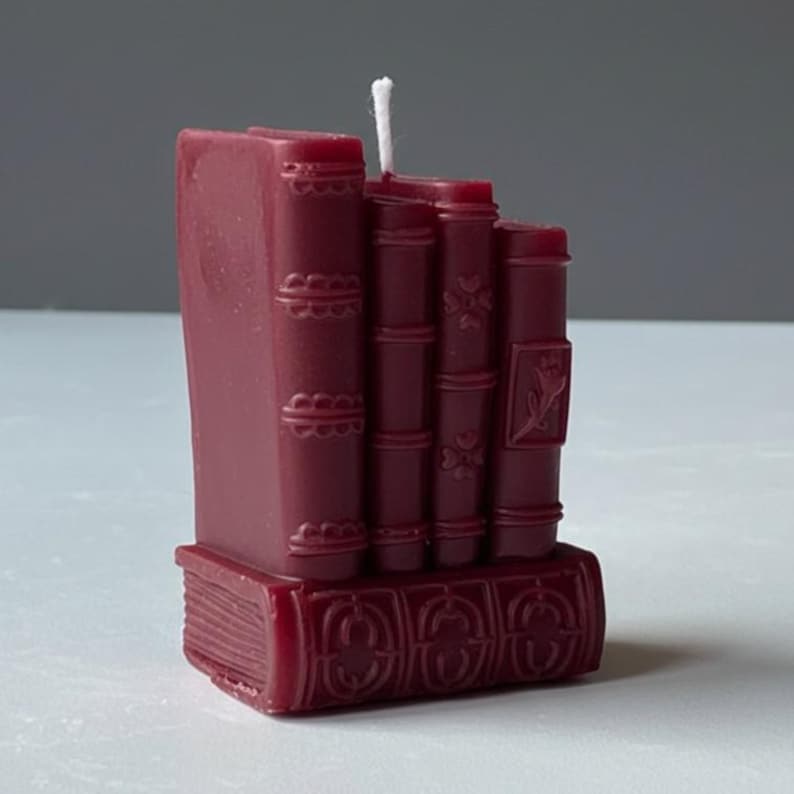 Mini Book Stack Candle | Literary Décor | Wax Sculpture Handmade in Leicestershire Free Post To UK