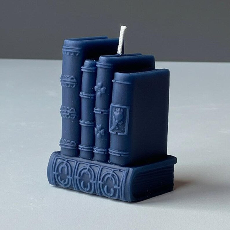 Mini Book Stack Candle | Literary Décor | Wax Sculpture Handmade in Leicestershire Free Post To UK