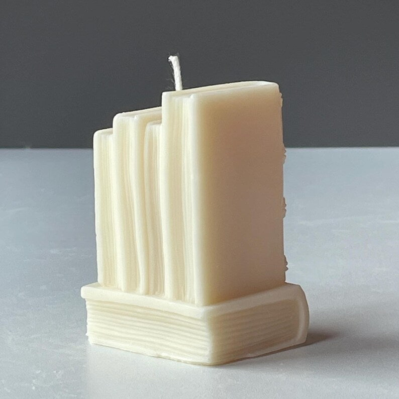 Mini Book Stack Candle | Literary Décor | Wax Sculpture Handmade in Leicestershire Free Post To UK