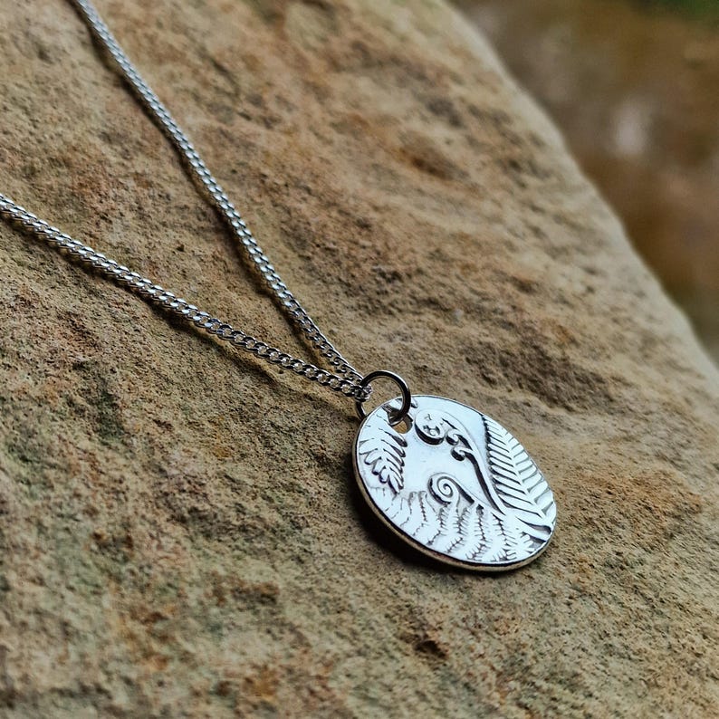 White Boar Forge Bracken Sterling Silver 2cm Pendant – Handmade Botanical Fern Necklace, Nature-Inspired Woodland Jewellery Gift
