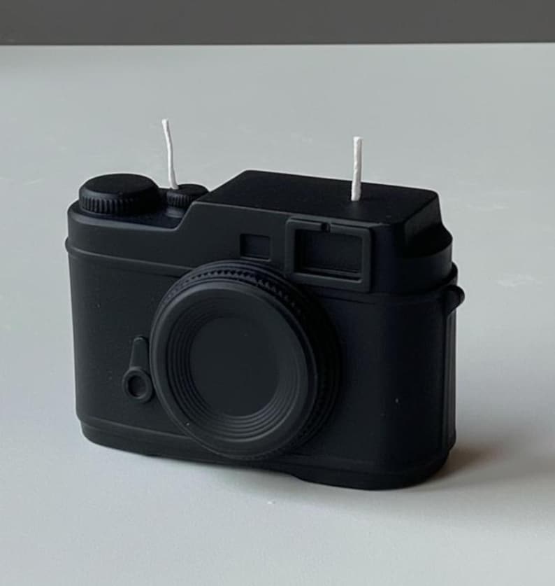 Compact Camera 2 Wick Candle, Rangefinder Sculpture, Photography Inspired Décor