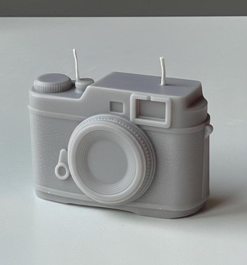 Compact Camera 2 Wick Candle, Rangefinder Sculpture, Photography Inspired Décor