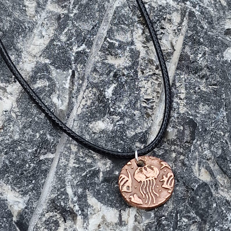 White Boar Forge Aurelia Jellyfish Pendant Necklace Handmade Copper Sterling Silver – Ocean Themed Jewellery