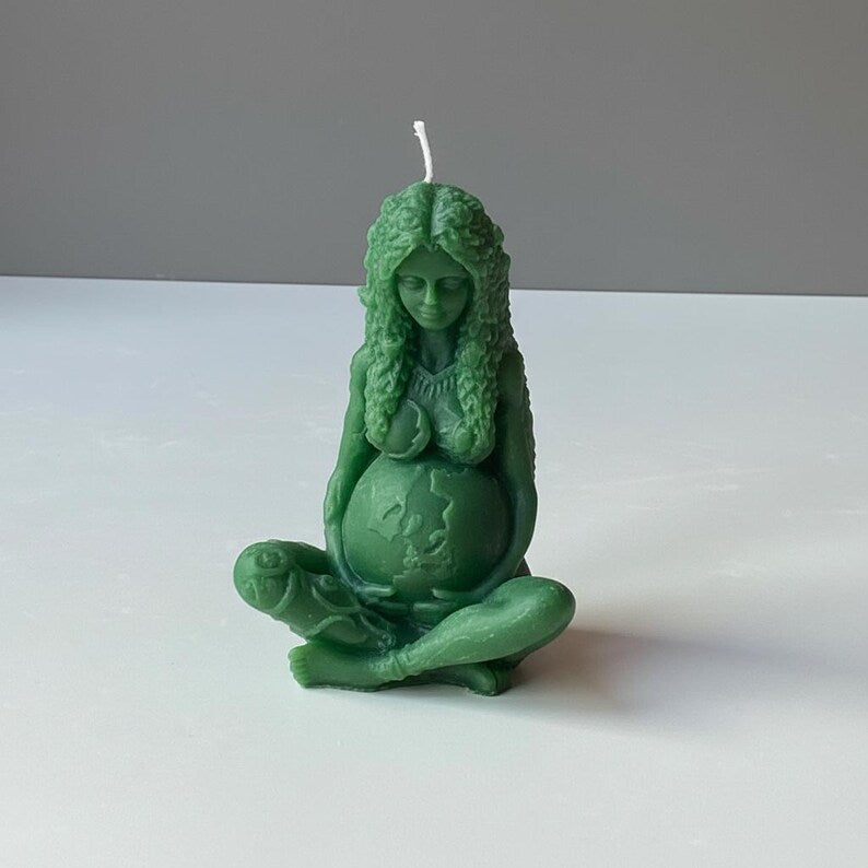 Mother Earth Candle –  11cm Gaia Ritual Candle | Colour Fragrance Choice, Ancient Pagan & Wiccan Traditions Made in Leicestershire