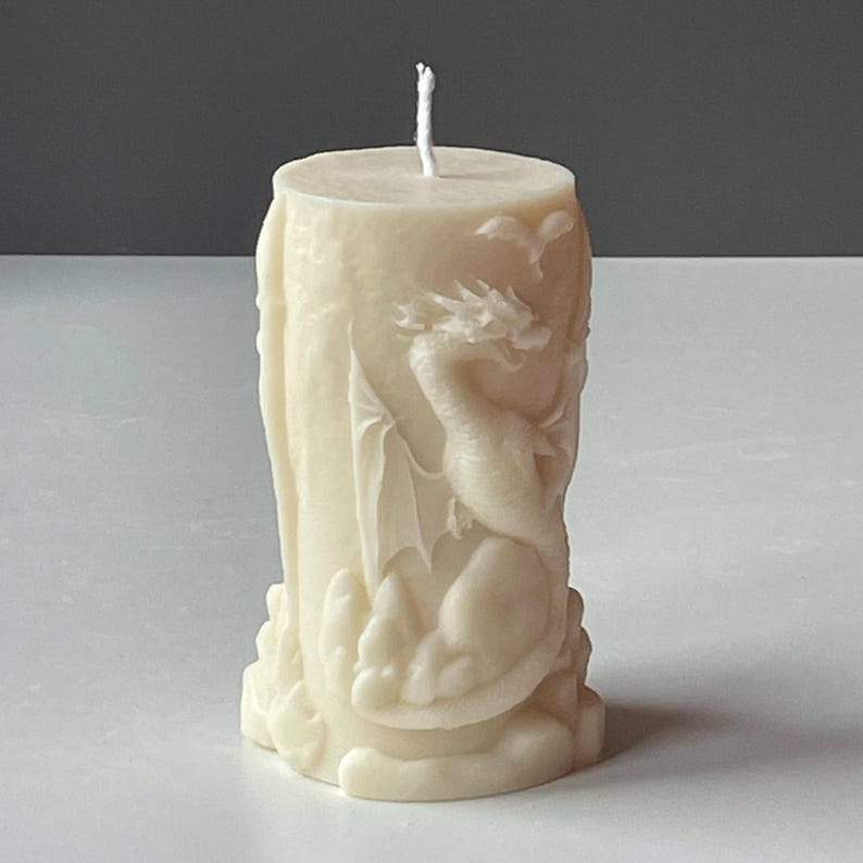 Mythical Dragon Guardian Candle, Relief Soy Wax, Handmade in Leicestershire