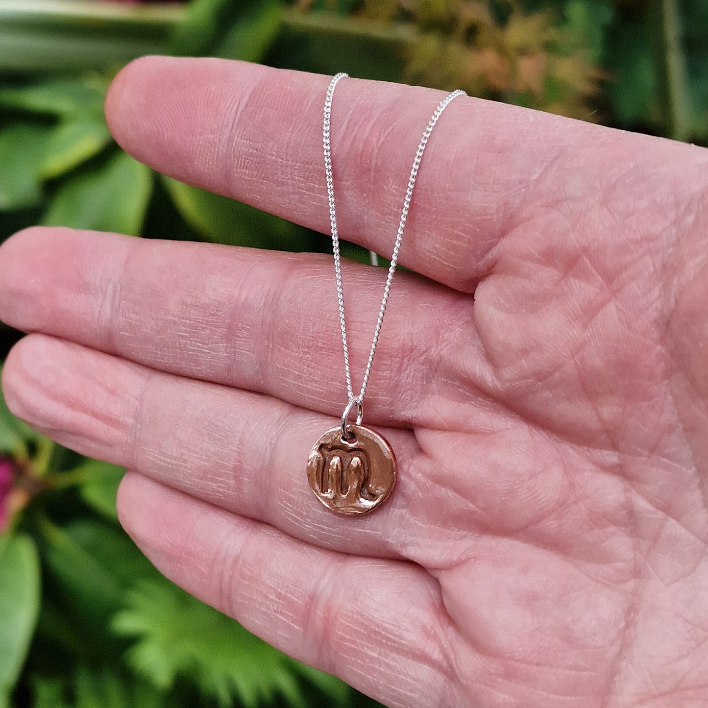 White Boar Forge Handmade Pure Copper & Sterling Silver Zodiac Necklace | All 12 Star Signs | Raw Copper Astrology Pendant | Handcrafted Sun Sign Talisman