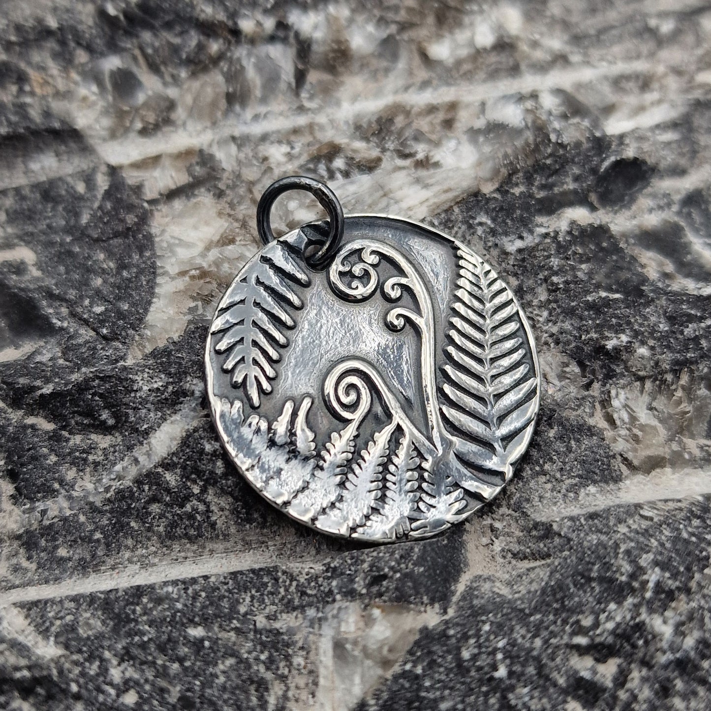 White Boar Forge Bracken Sterling Silver 2cm Pendant – Handmade Botanical Fern Necklace, Nature-Inspired Woodland Jewellery Gift