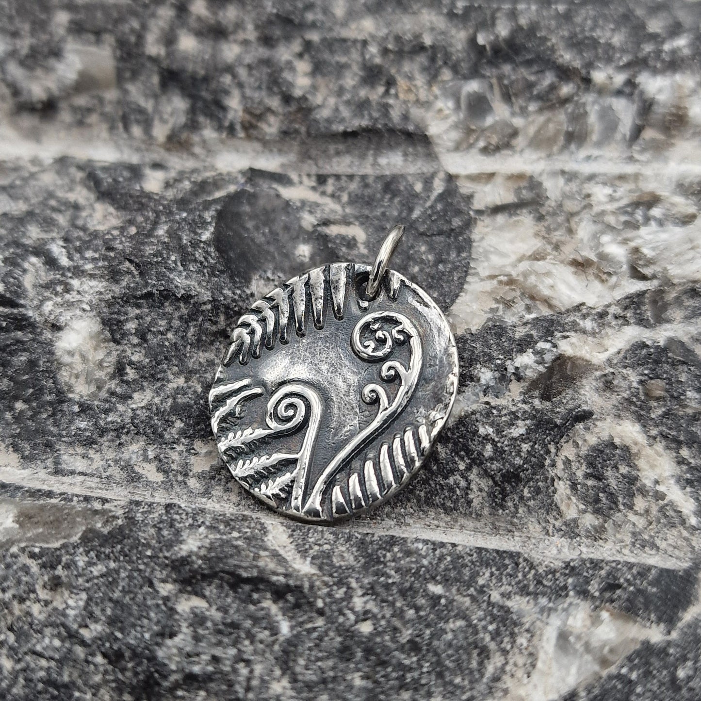 White Boar Forge Bracken Sterling Silver Organic Pendant Handmade Botanical Fern Necklace, Nature-Inspired Woodland Jewellery