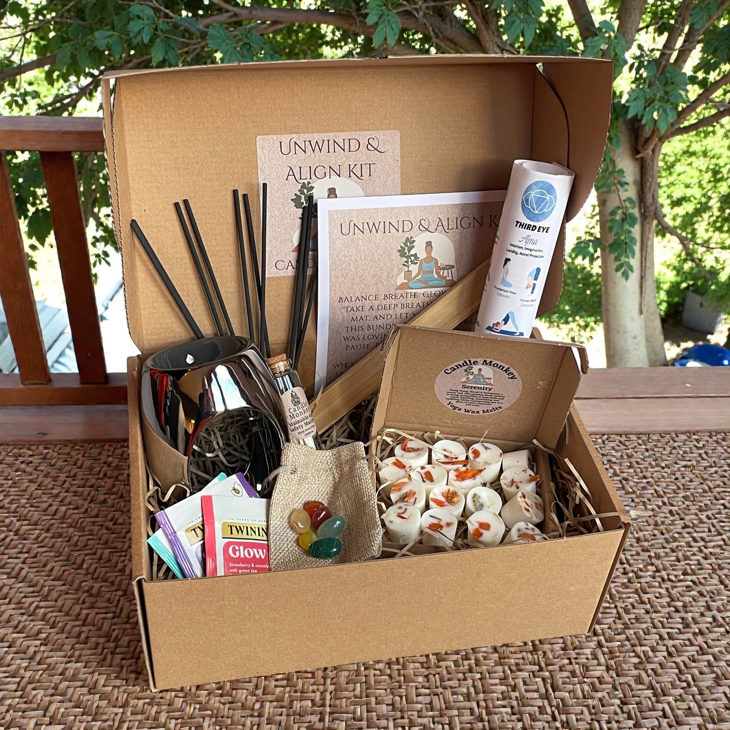 Unwind & Align Yoga Chakra Gift Set – Cute Natural Birthday Yogi Hamper Free UK Post