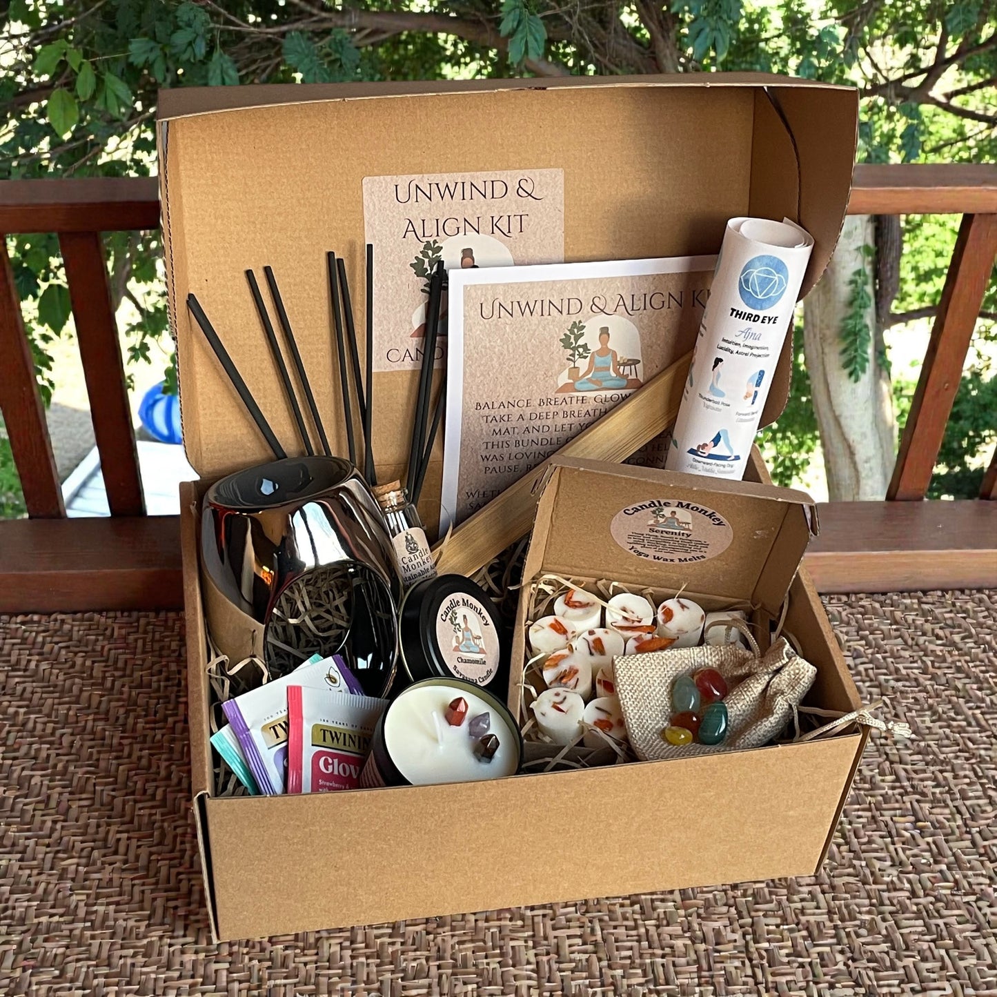 Unwind & Align Yoga Chakra Gift Set – Cute Natural Birthday Yogi Hamper Free UK Post