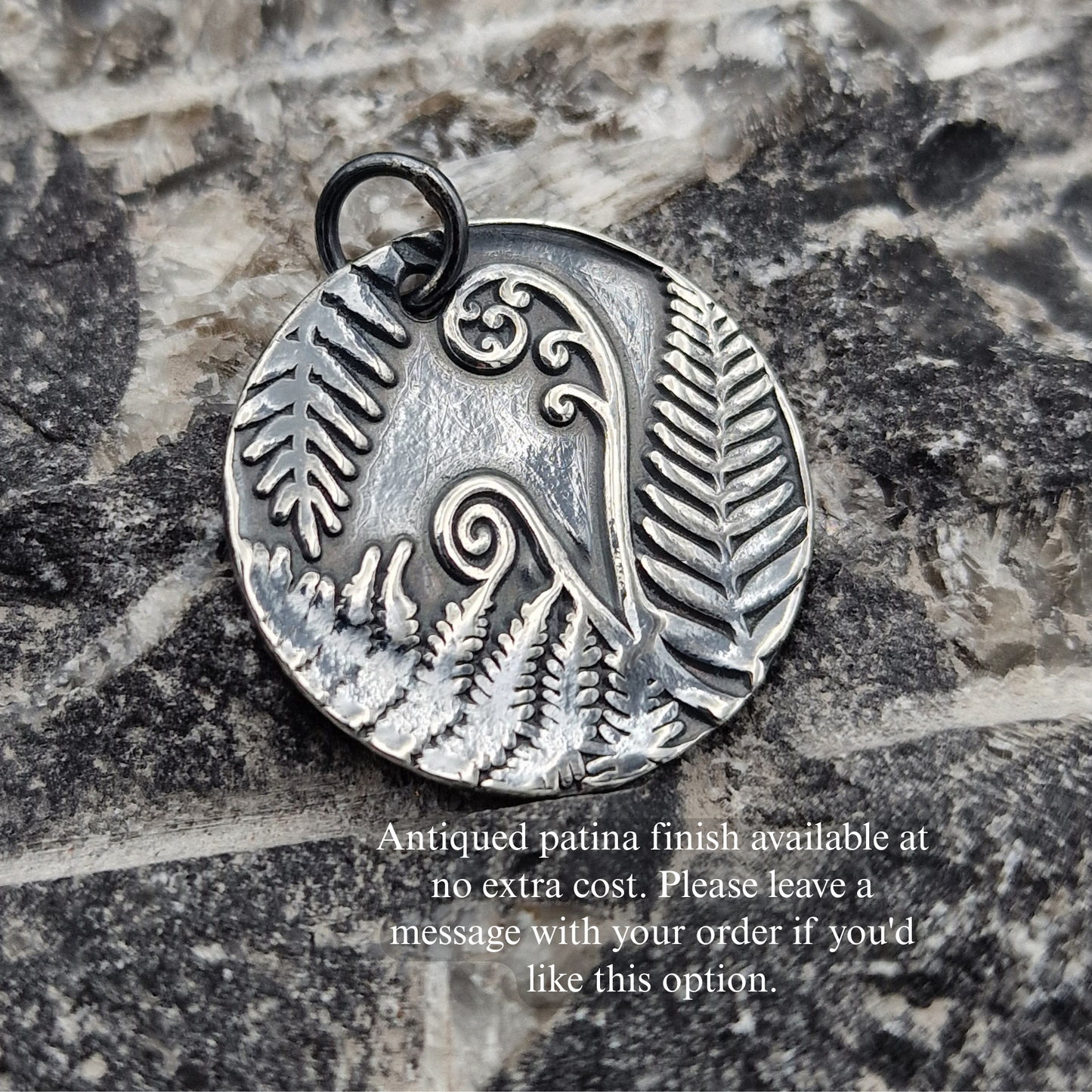 White Boar Forge Bracken Sterling Silver 2cm Pendant – Handmade Botanical Fern Necklace, Nature-Inspired Woodland Jewellery Gift