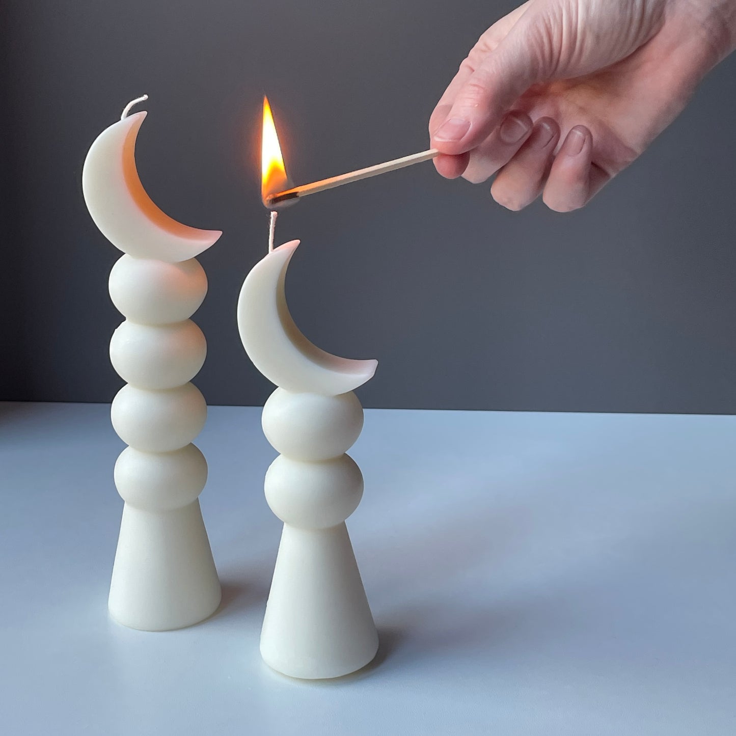 Eid Mubarak Crescent Moon Candle – Eid Table Decoration – Ramadan Decor – Islamic Pillar Candle
