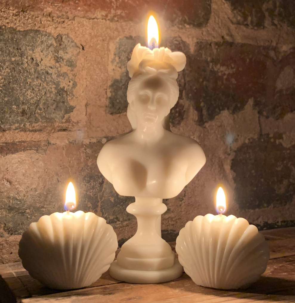 Greek Goddess Of Love Aphrodite Large Bust 14.5cm Ivory Soy Candle 100 Fragrances Free UK Post