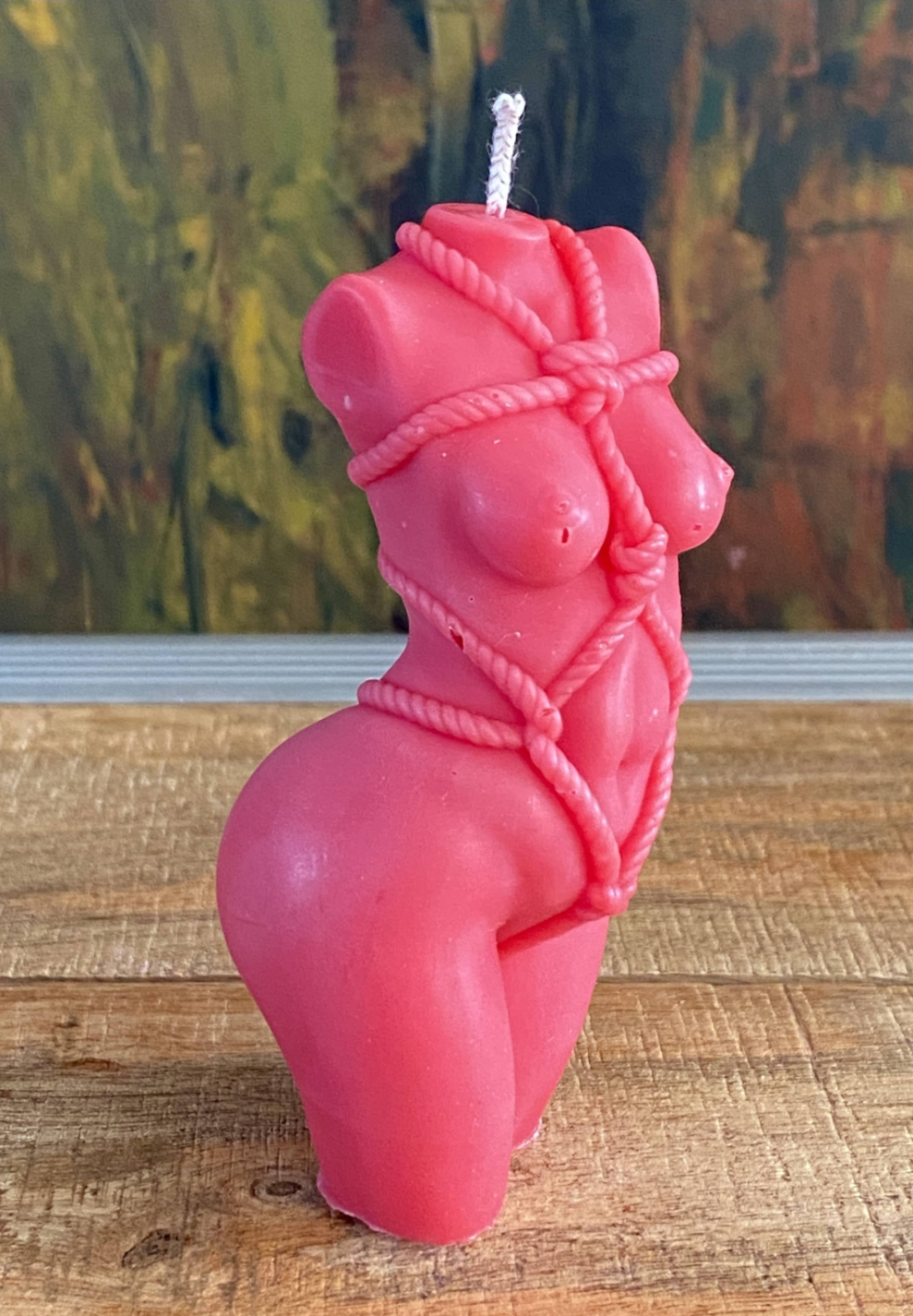 Red Bondage Shibari Goddess Candle Handmade in Leicestershire Free UK Post